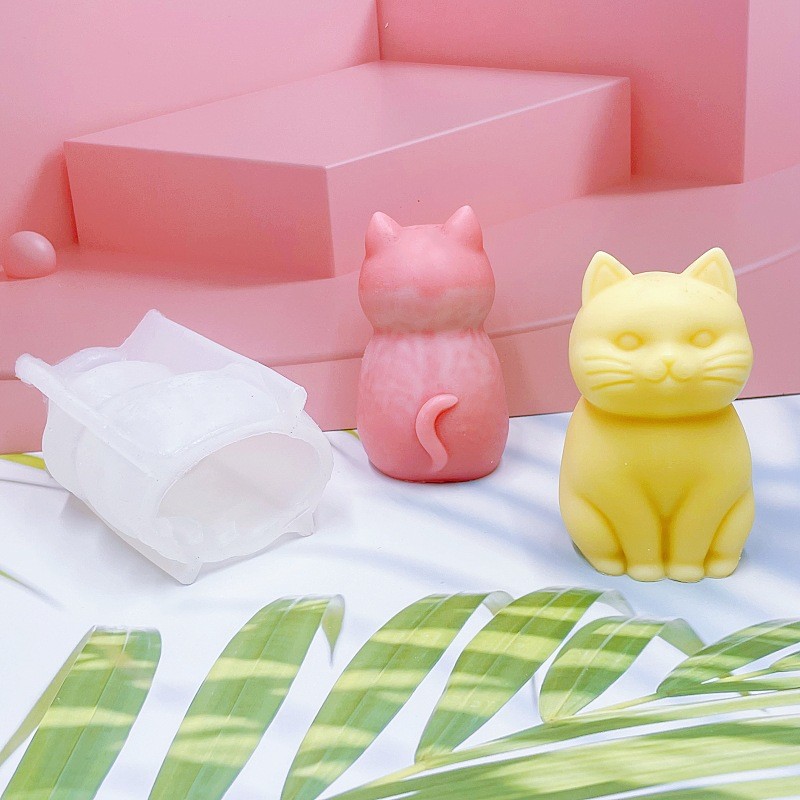 3D Fat Cat  Animal Silicone Ca - Candle Making Fat recension och pris