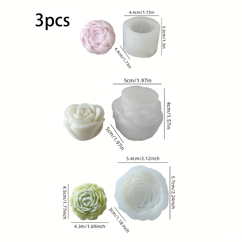 3Set of floral silicone candle - Candle Making Temperature recension och pris