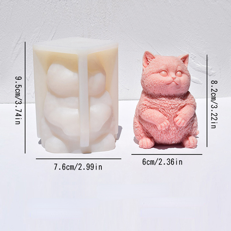 3D Fat Cat Silicone Candle Mol - Candle Making Fat recension och pris