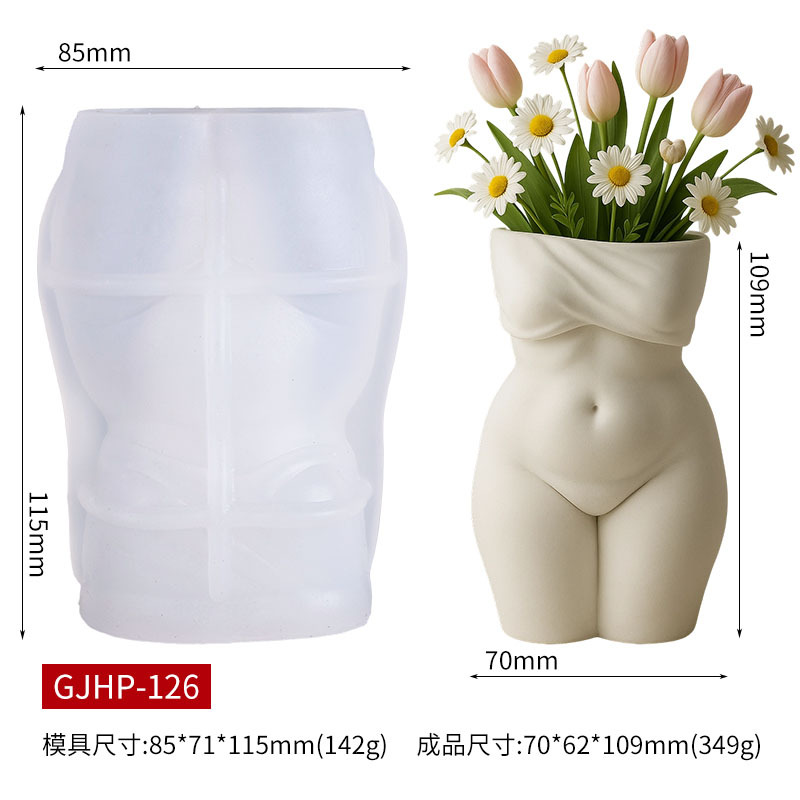 3D Chubby Female Torso Vase Si - Candle Making Fat recension och pris